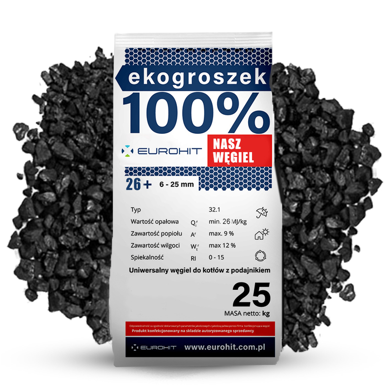 Ekogroszek workowany paleta 500 kg węgiel (20 worków x 25 kg), (1) - Produkty 