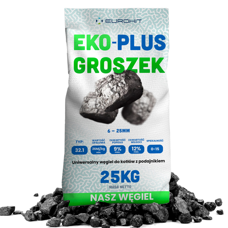Ekogroszek ECO-PLUS  paleta 750 kg węgiel workowany (30 worków x 25 kg)