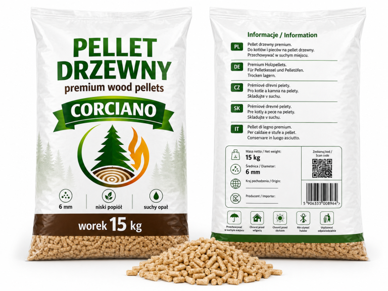 Pellet drzewny Corciano Opał zimowy Worek 15kg