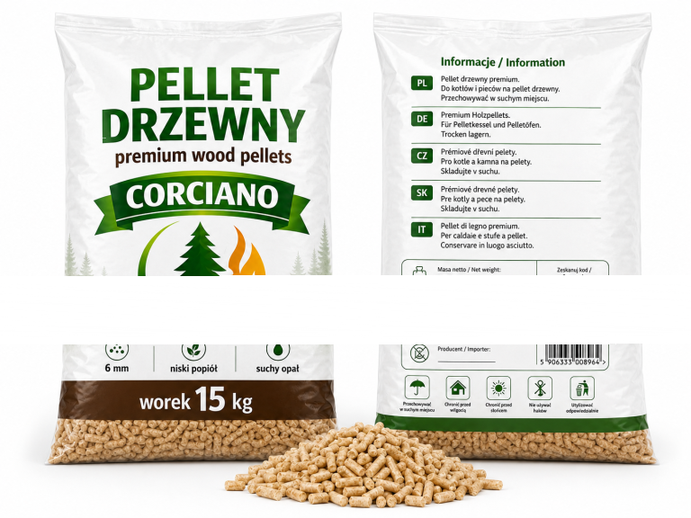 Pellet drzewny Corciano Opał zimowy Paleta 750kg